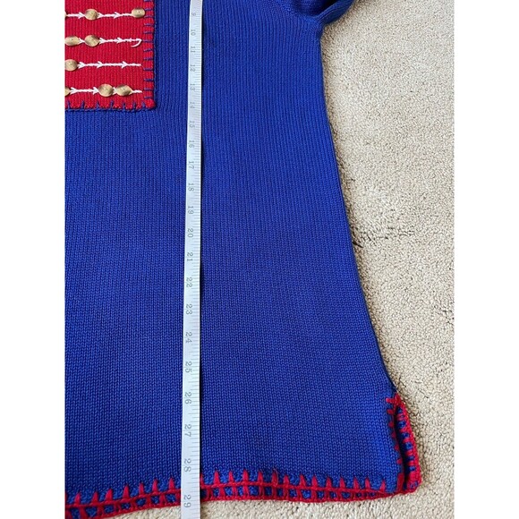 Quacker Factory Sweater Womens L American Flag Button Embroidery Granny Core - Picture 7 of 7